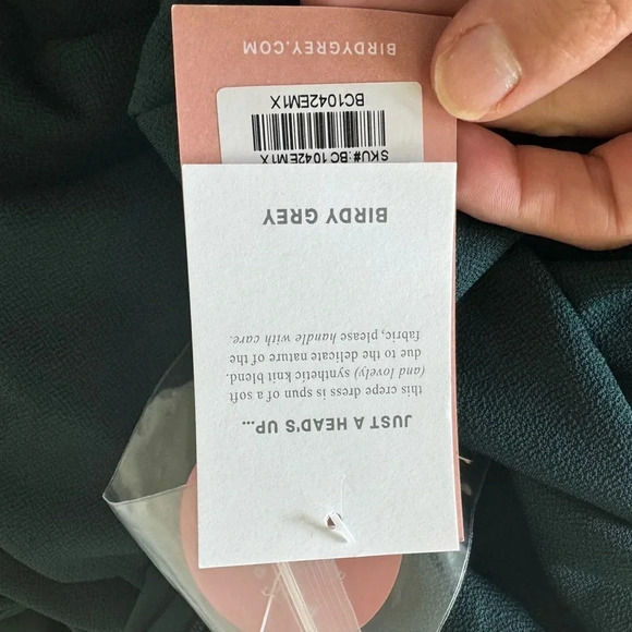 Birdy Grey ALEX Maxi CREPE EMERALD green long dress size 1X NWT - Picture 10 of 12